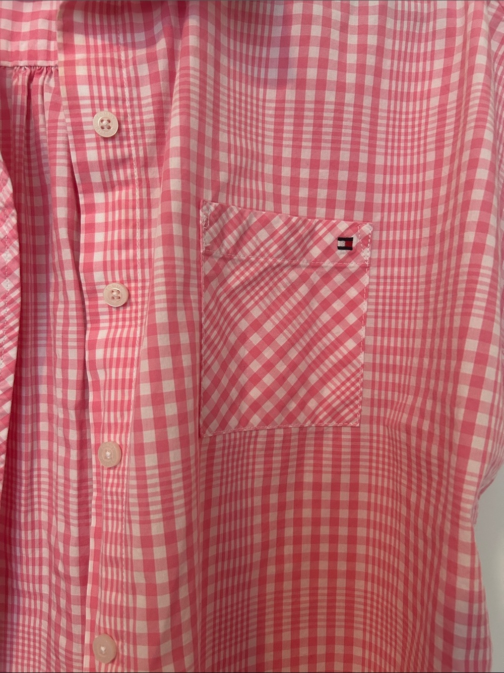 Pink Tommy Hilfiger Cool Button- down Cotton Top - Picture 5 of 5